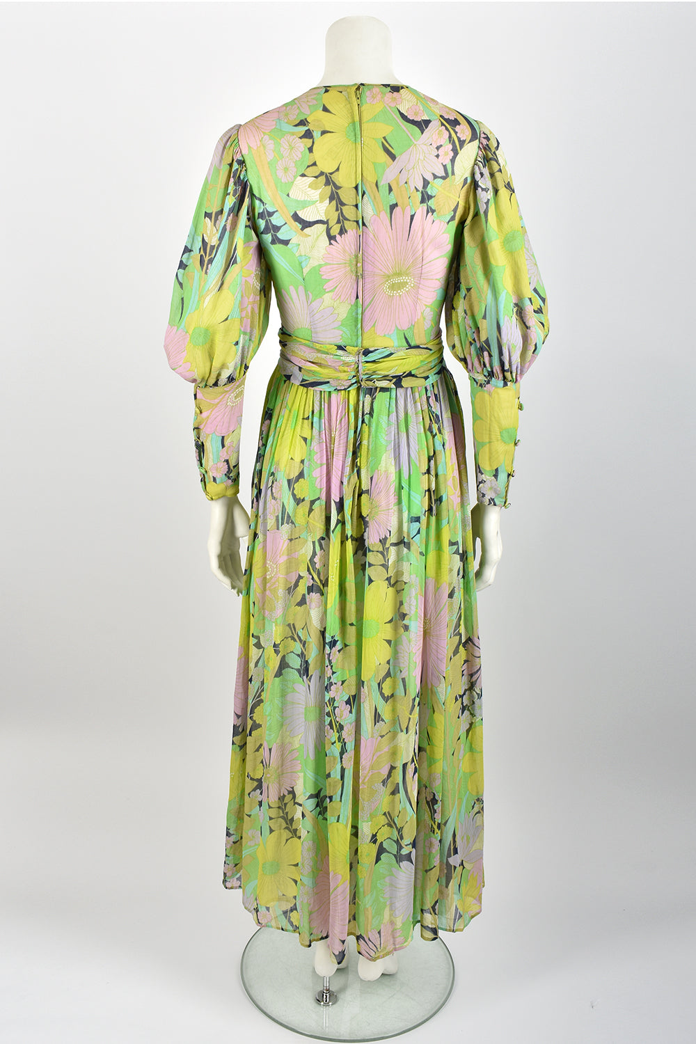 70s floral dress / XS-S