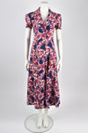 Vintage 30s flower print cotton tea dress / S