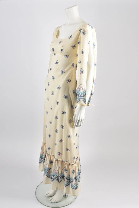 VINTAGE handmade 1970s romantic dress / XXS-XS