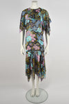 DAVID SILVERMAN 70s floral print dress S
