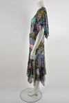 DAVID SILVERMAN 70s floral print dress S