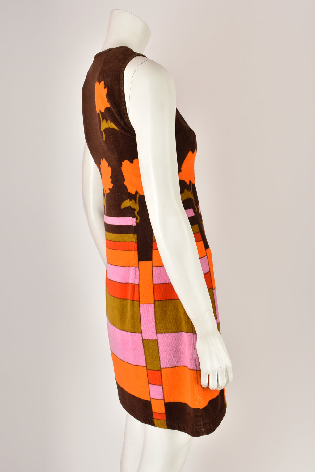 MOVE 1960s towelling geometric print dress XS
