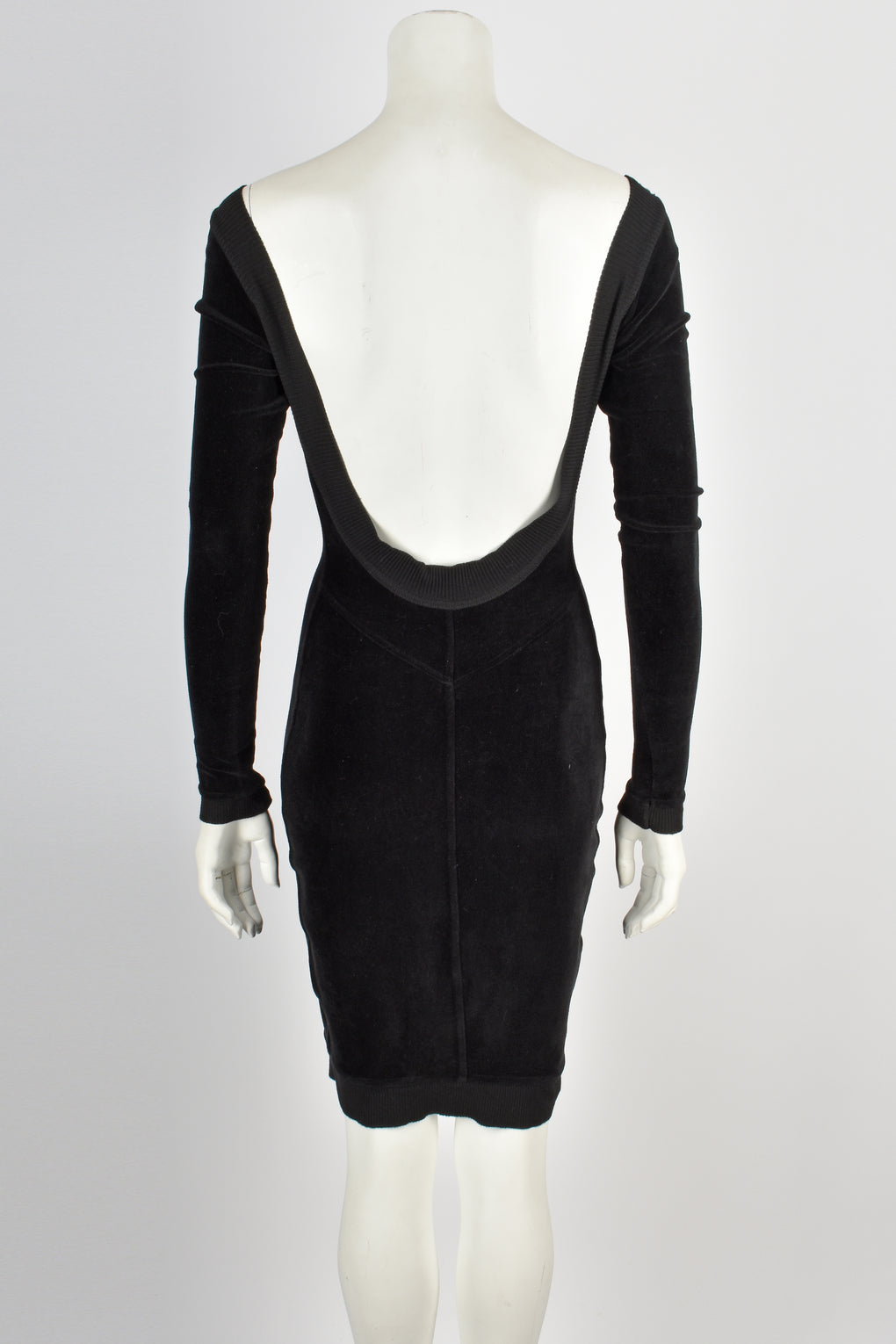 ALAIA 90s plunging open back dress M