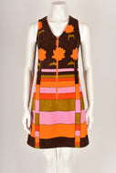 MOVE 1960s towelling geometric print dress XS