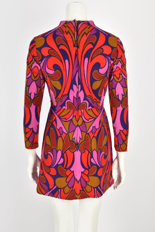 VINTAGE 60s psychedelic dress S