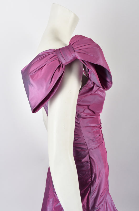Murray Arbeid 80s purple bow gown