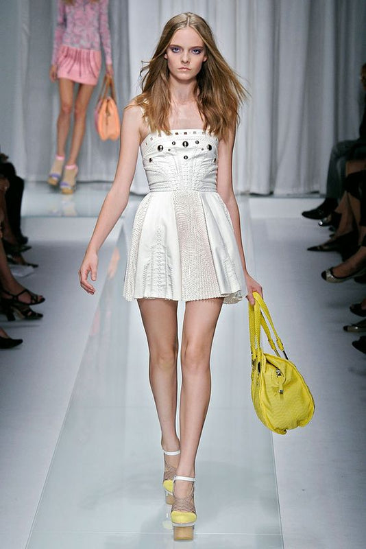 VERSACE Runway 2012 Leather Stud Dress S