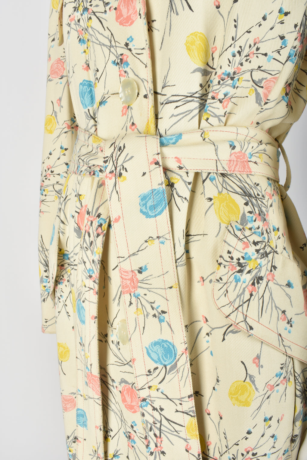 DONALD BROOKS 60s floral raincoat L