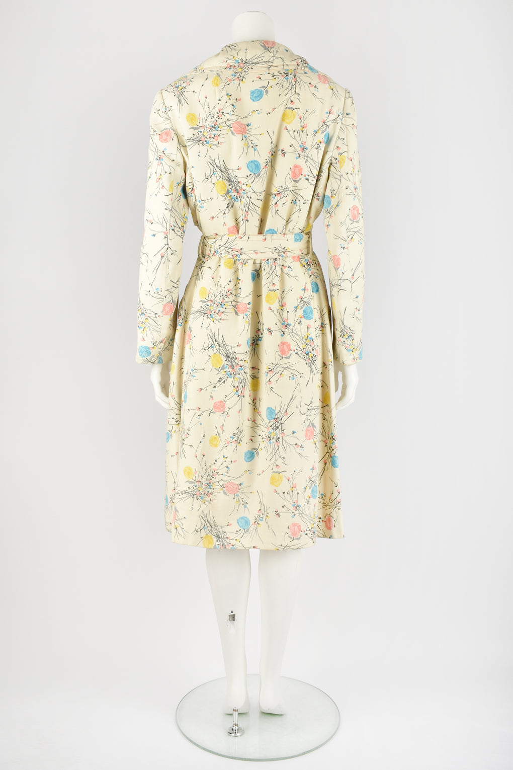 DONALD BROOKS 60s floral raincoat L