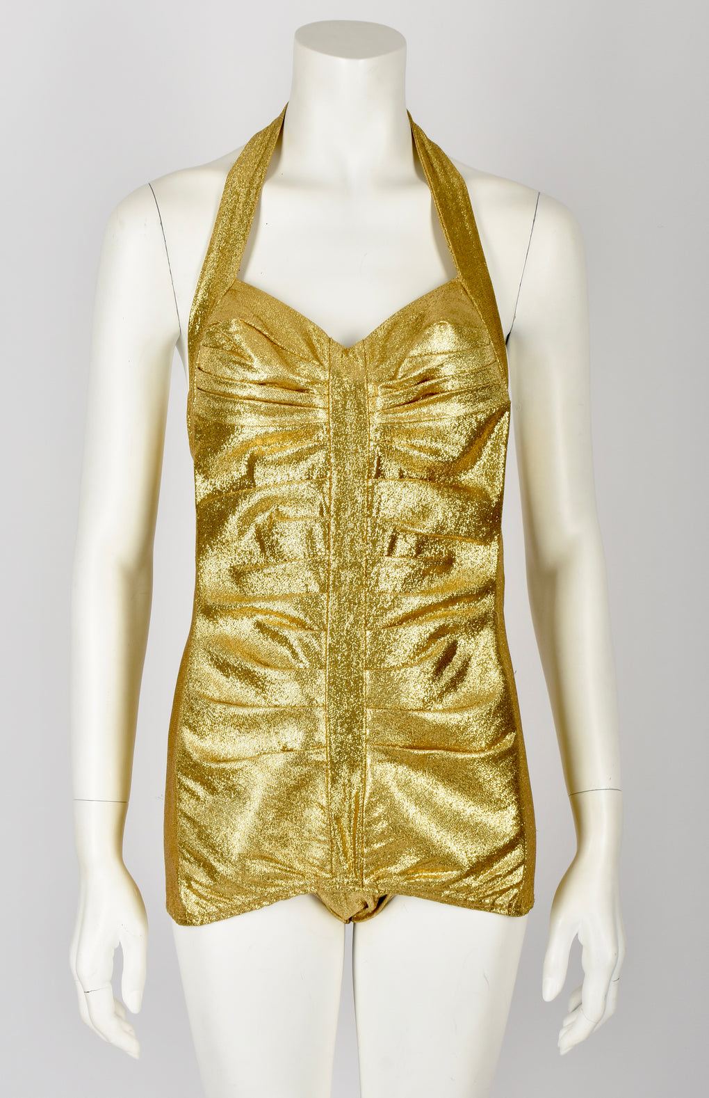 GOLD 1950'S RUCHED SWIMSUIT