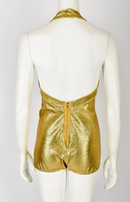 GOLD 1950'S RUCHED SWIMSUIT