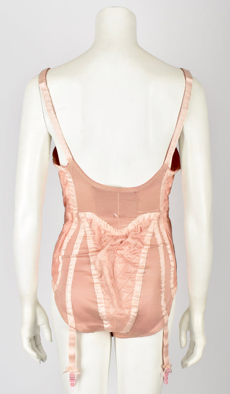 JEAN PAUL GAULTIER 1980's PINK CONE CUPPED BODYSUIT