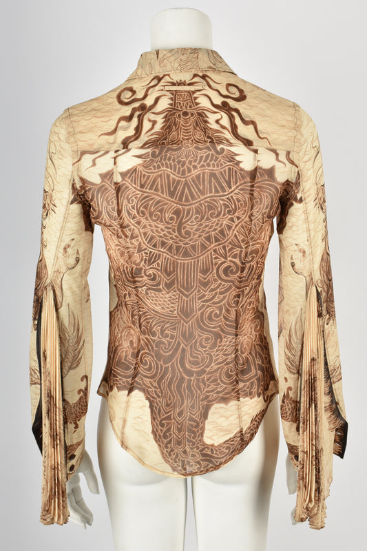 JEAN PAUL GAULTIER animal print shirt XXS