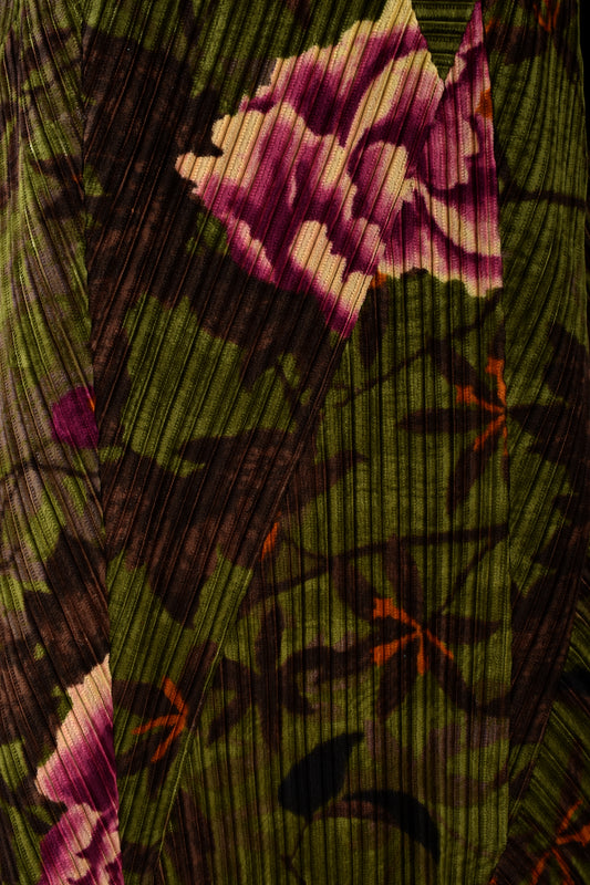 KENZO 00s corduroy peony print skirt suit / M-L