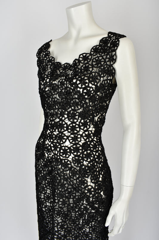 VINTAGE 50s raffia dress M