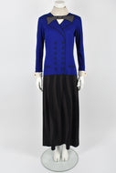 ROBERTA DI CAMERINO 70s trompe-l'oeil print dress M/L