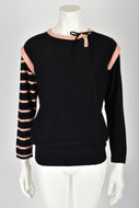SONIA RYKIEL 70s NOS striped sleeve sweater S-M